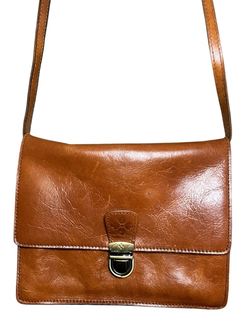Patricia Nash Vintage Cognac Leather Crossbody